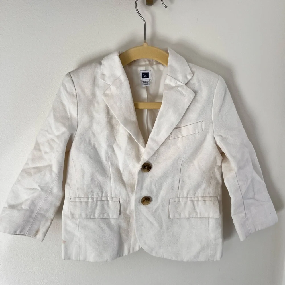 Janie & Jack white boys blazer size 18-24 months